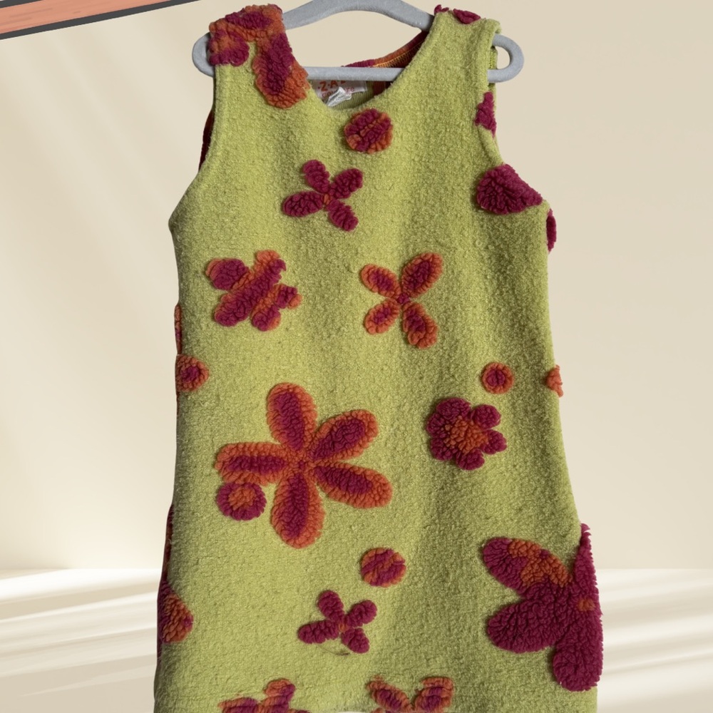 Zaza Couture Floral Green and Red Sleeveless Dress